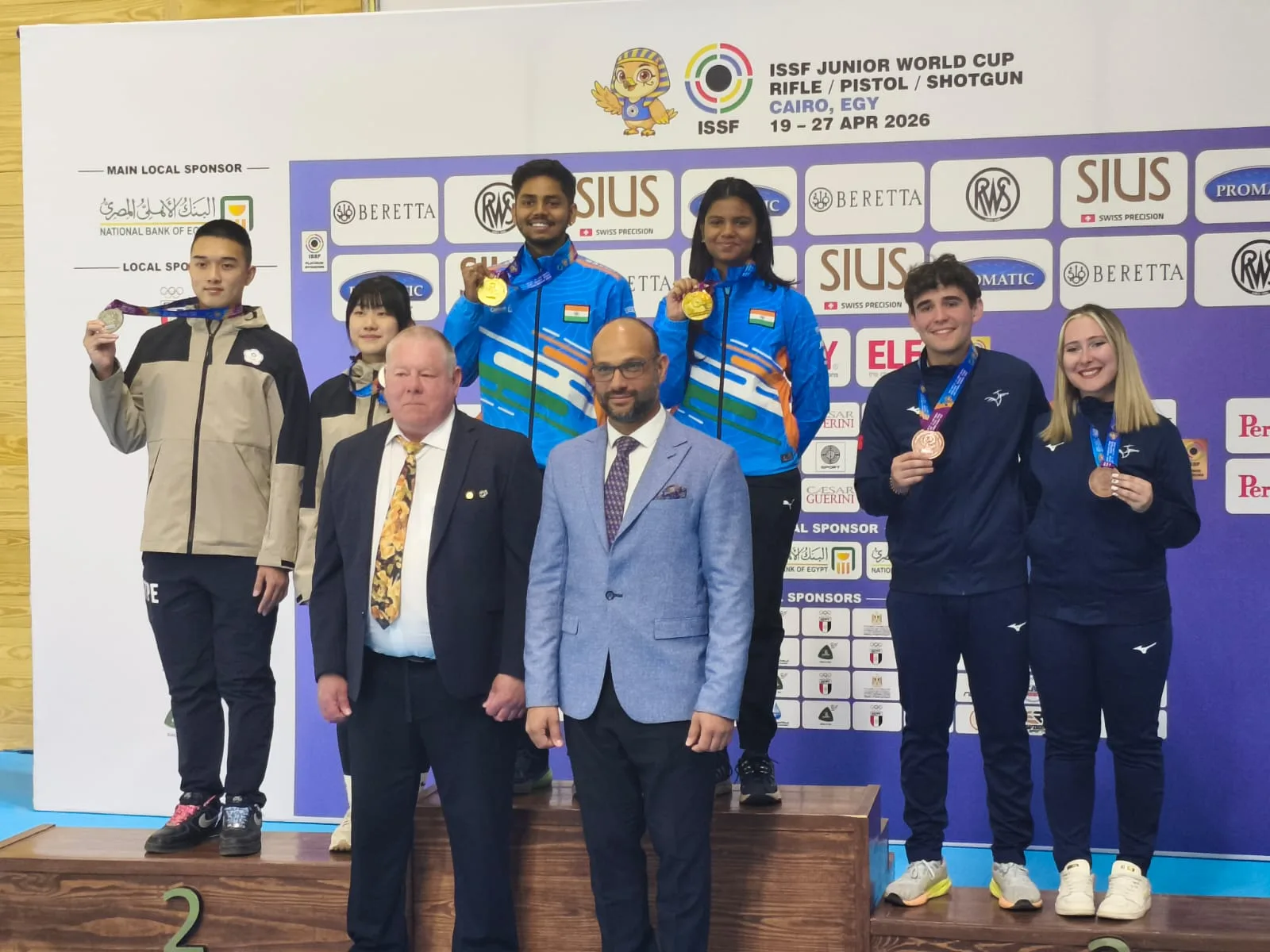 Mixed Team Gold Podium